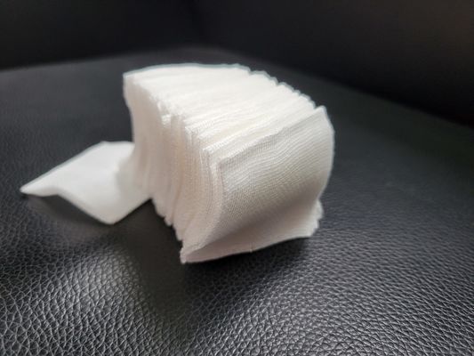 No Irritation Medical Cotton Gauze Swabs White Disposable Wound Pad 10cm *10cm