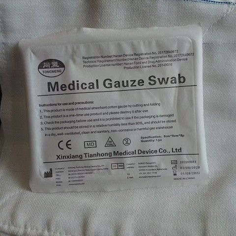7.5 X 7.5cm Different Colour Green Medical Gauze Swab For Anaesthetics
